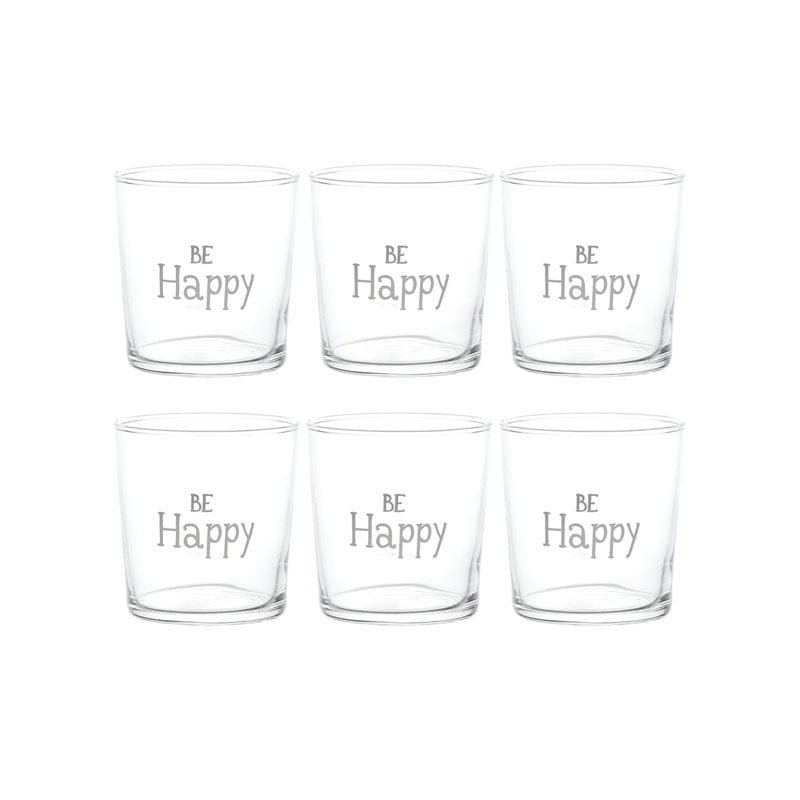 Set 6 Bicchieri acqua Happy — Simple Day