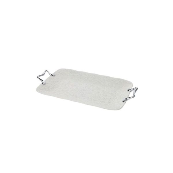Hervit - Vassoio Porcellana bianca 49x27xh6,5cm - Romance