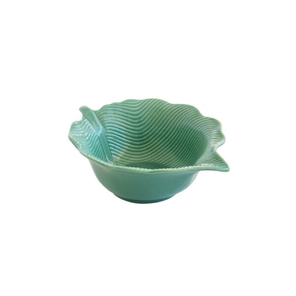 Easy Life - Ciotola in porcellana 21×16 cm forma foglia - Light Green