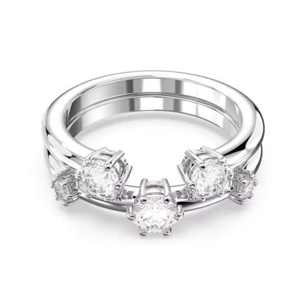 Swarovski - Anello Constella Set (2), Taglio rotondo, Bianco, Placcato rodio