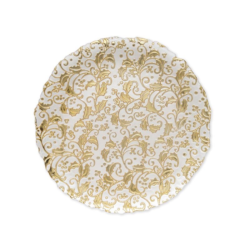 easy life piatto in vetro 33 cm oro 3 glass plate