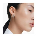 Swarovski - Orecchini a cerchio Hyperbola Taglio misto, Mini, Bianchi, Mix di finiture - immagine 2