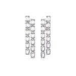 Swarovski - Orecchini a clip Millenia Taglio ottagonale, Lunghi, Bianchi, Placcato rodio