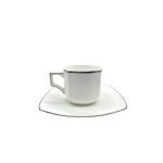 Richard Ginori - Tazza tè quadra con piatto - Vela Bordo Platino