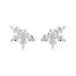 Swarovski - Orecchini a clip Idyllia Taglio misto, Mezzo fiocco di neve, Bianchi, Placcato rodio