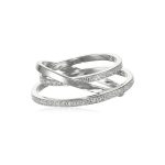 Swarovski - Anello Spiral Mini Placcato rodio Pavè di cristalli, 58