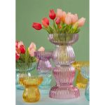 EDG Enzo De Gasperi - Vaso Righe Biforma Rosa H.11 D.11 - immagine 3
