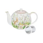 Easy life - Teiera in porcellana con infusiera in metallo - Happy Easter