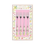 Easy life - Set 4 Forchette dessert con manico in porcellana - Happy Easter - immagine 2