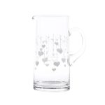 Simple Day - Brocca in Vetro 1,2L con Decoro Cascata Cuori