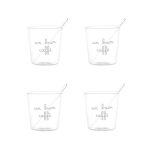 Simple Day - Set 4 Bicchierini Espresso in Vetro Borosilicato Un Buon Caffè