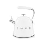 Smeg - Bollitore con Fischio per Piano Cottura, 2,3L, Colore Bianco - 50's Style