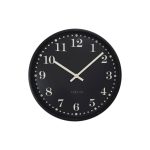 NeXtime - Orologio da parete 30cm Plastica Nero - Dickens