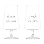 Simple Day - Set 2 bicchieri birra in vetro temperato 55 cl - Ci vuole una birra