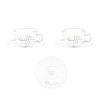 Simple Day - Set 2 Tazzine da caffè espresso 100 ml con piattino in vetro borosilicato - Pausa Caffè