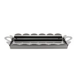 Alessi - Vassoio Rettangolare con manici e bordo smerlato in acciaio inox 51,50x34,50 cm - Recinto