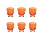 Excelsa - Set 6 Bicchieri Acqua in vetro Arancione cl 30 - Santa Cruz