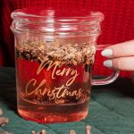 Simple Day - Mug in vetro con Infusore, decoro oro - Merry Christmas - immagine 2